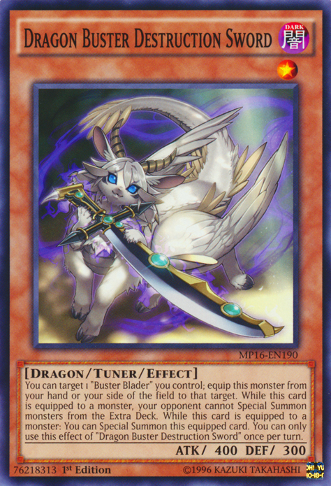 Dragon Buster Destruction Sword [MP16-EN190] Common | Jomio and Rueliete's Cards and Comics