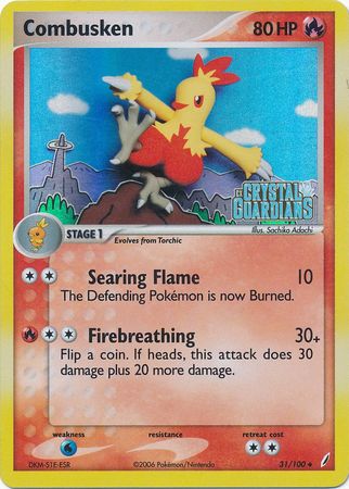 Combusken (31/100) (Stamped) [EX: Crystal Guardians] | Jomio and Rueliete's Cards and Comics