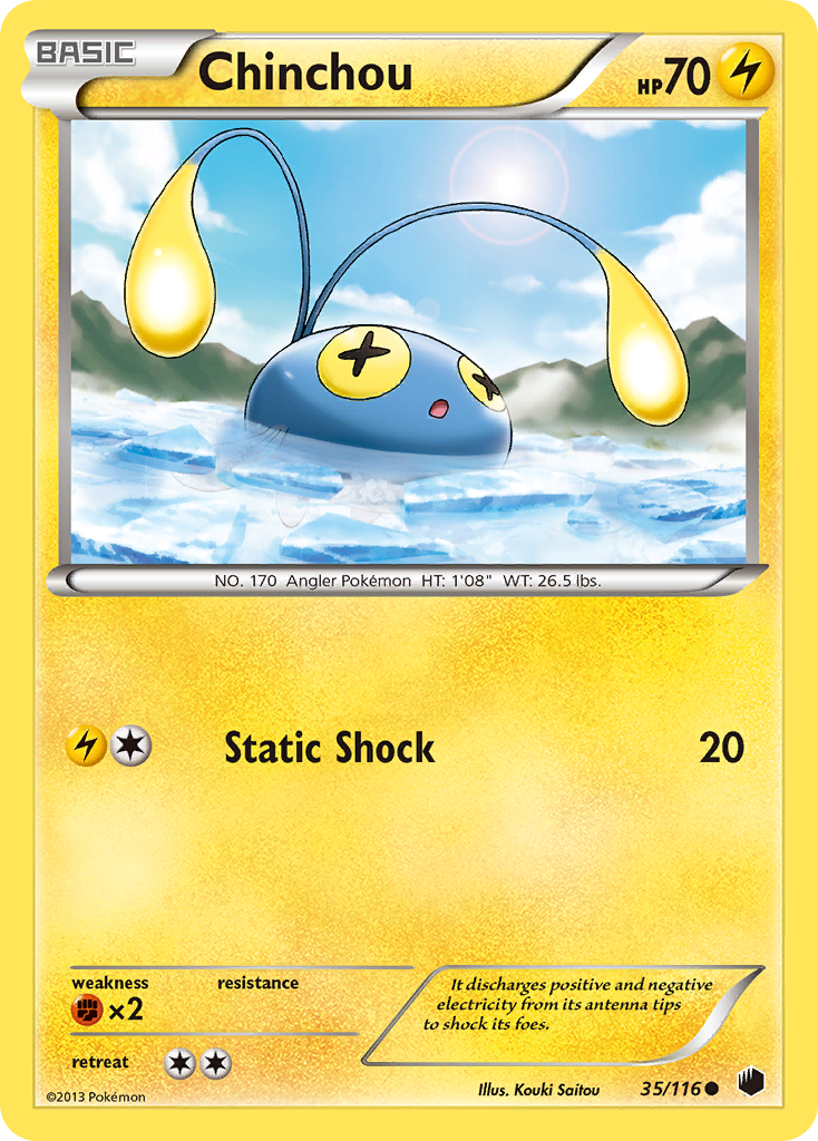 Chinchou (35/116) [Black & White: Plasma Freeze] | Jomio and Rueliete's Cards and Comics