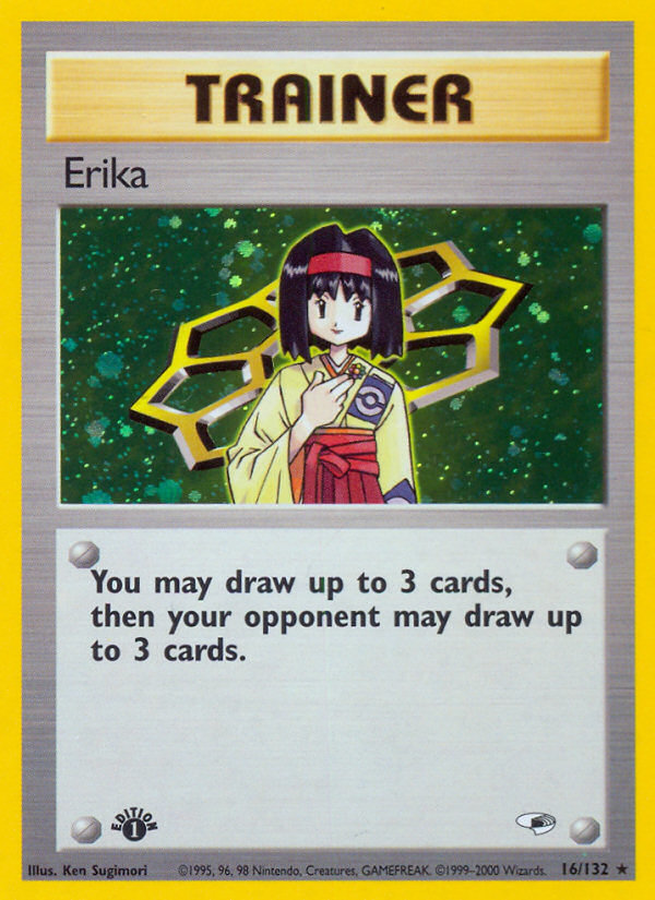 Erika (16/132) [Gym Heroes 1st Edition] | Jomio and Rueliete's Cards and Comics