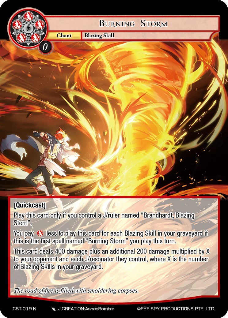 Burning Storm (CST-019 N) [Clash of the Star Trees] | Jomio and Rueliete's Cards and Comics