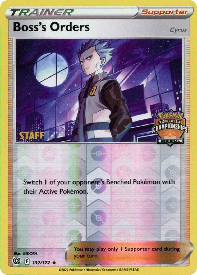 Boss's Orders (132/172) (Regional Championship Promo) (Staff) [Sword & Shield: Brilliant Stars] | Jomio and Rueliete's Cards and Comics