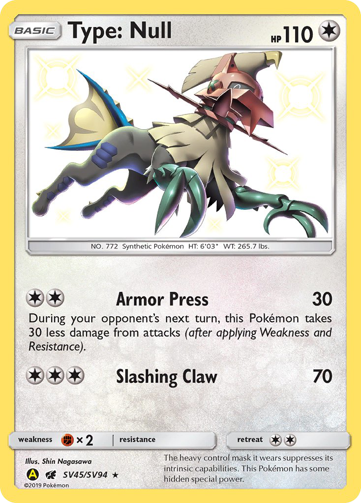 Type: Null (SV45/SV94) [Sun & Moon: Hidden Fates - Shiny Vault] | Jomio and Rueliete's Cards and Comics