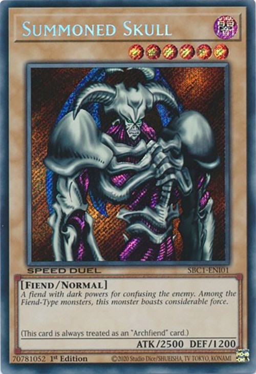 Summoned Skull [SBC1-ENI01] Secret Rare | Jomio and Rueliete's Cards and Comics
