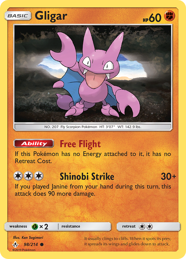 Gligar (98/214) [Sun & Moon: Unbroken Bonds] | Jomio and Rueliete's Cards and Comics