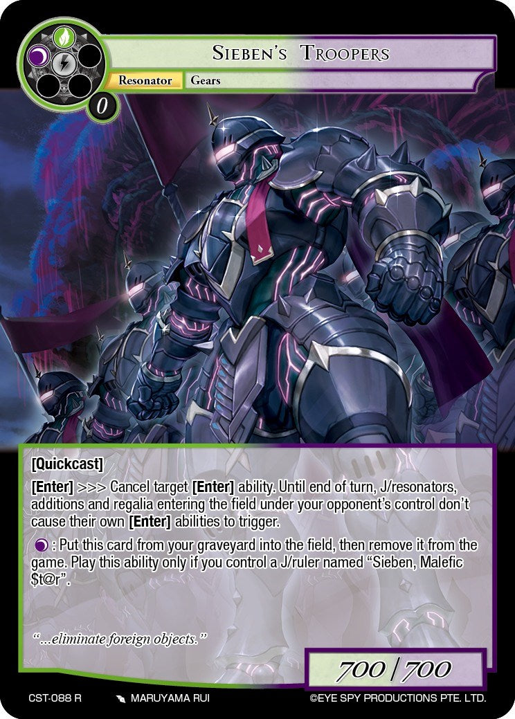 Sieben's Troopers (CST-088 R) [Clash of the Star Trees] | Jomio and Rueliete's Cards and Comics