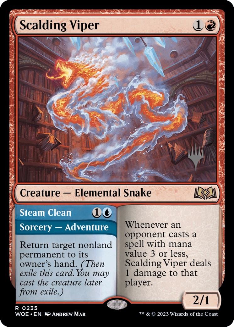 Scalding Viper // Steam Clean (Promo Pack) [Wilds of Eldraine Promos] | Jomio and Rueliete's Cards and Comics
