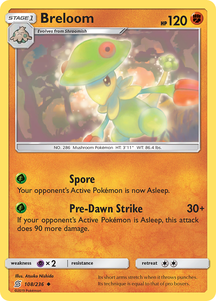 Breloom (108/236) [Sun & Moon: Unified Minds] | Jomio and Rueliete's Cards and Comics