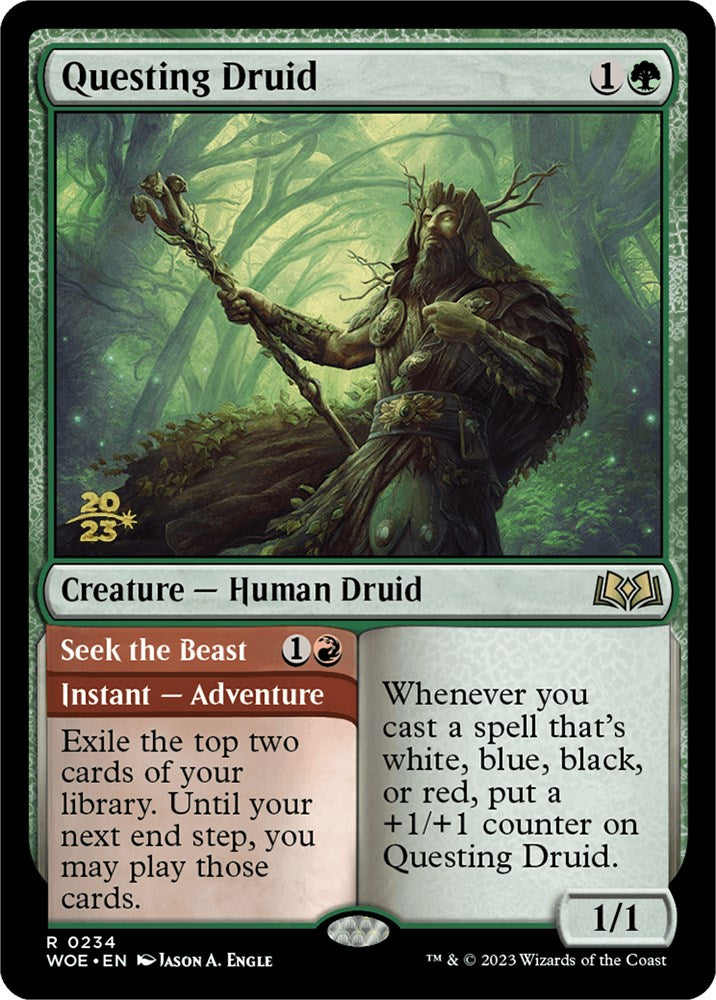 Questing Druid // Seek the Beast [Wilds of Eldraine Prerelease Promos] | Jomio and Rueliete's Cards and Comics
