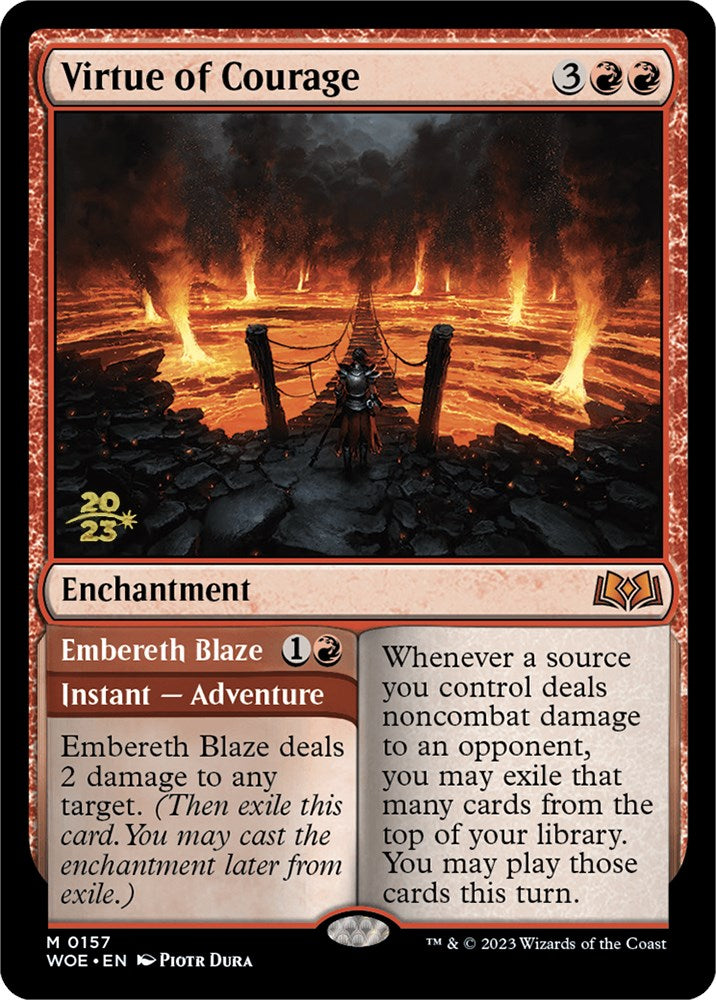 Virtue of Courage // Embereth Blaze [Wilds of Eldraine Prerelease Promos] | Jomio and Rueliete's Cards and Comics