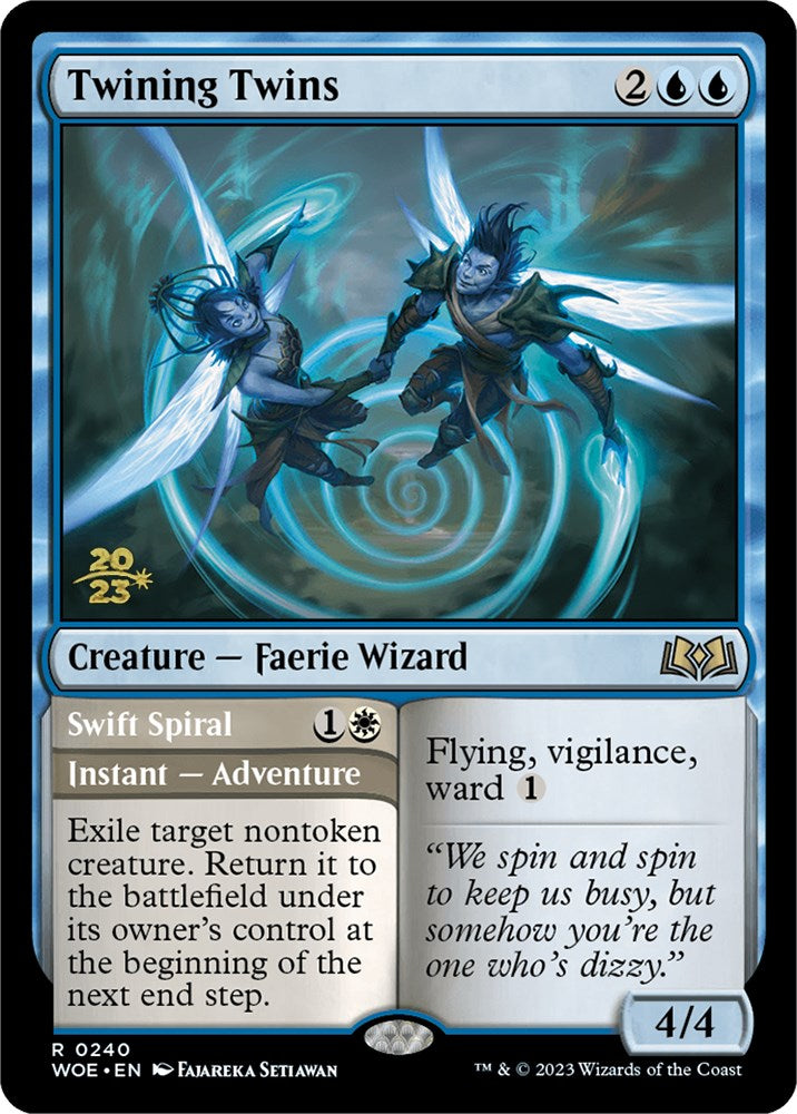 Twining Twins // Swift Spiral (Promo Pack) [Wilds of Eldraine Promos] | Jomio and Rueliete's Cards and Comics