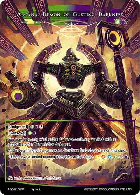 Arcana: Demon of Gusting Darkness // Arcana: Lord of the End (ABC-010 JR) [Arcana Battle Colosseum] | Jomio and Rueliete's Cards and Comics