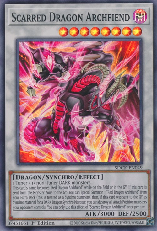 Scarred Dragon Archfiend [SDCK-EN049] Super Rare | Jomio and Rueliete's Cards and Comics