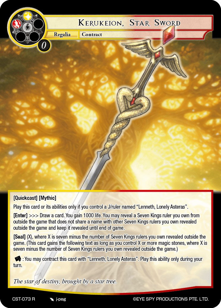 Kerukeion, Star Sword // Lenneth, Guardian of Legacies (CST-073 JR) [Clash of the Star Trees] | Jomio and Rueliete's Cards and Comics