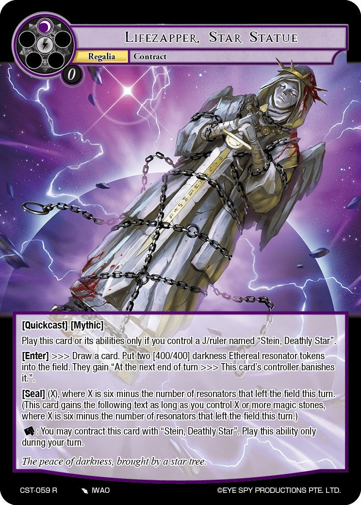 Lifezapper, Star Statue // Stein, Deathly Star (CST-059 JR) [Clash of the Star Trees] | Jomio and Rueliete's Cards and Comics