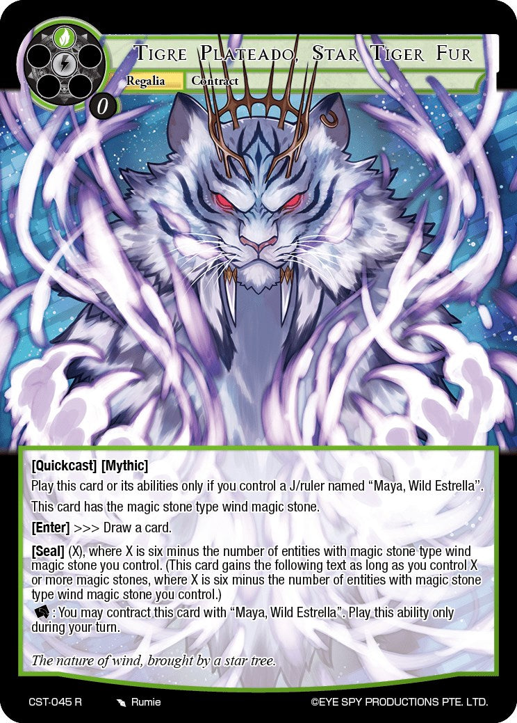 Tigre Plateado, Star Tiger Fur // Maya, Wild Estrella (CST-045 JR) [Clash of the Star Trees] | Jomio and Rueliete's Cards and Comics
