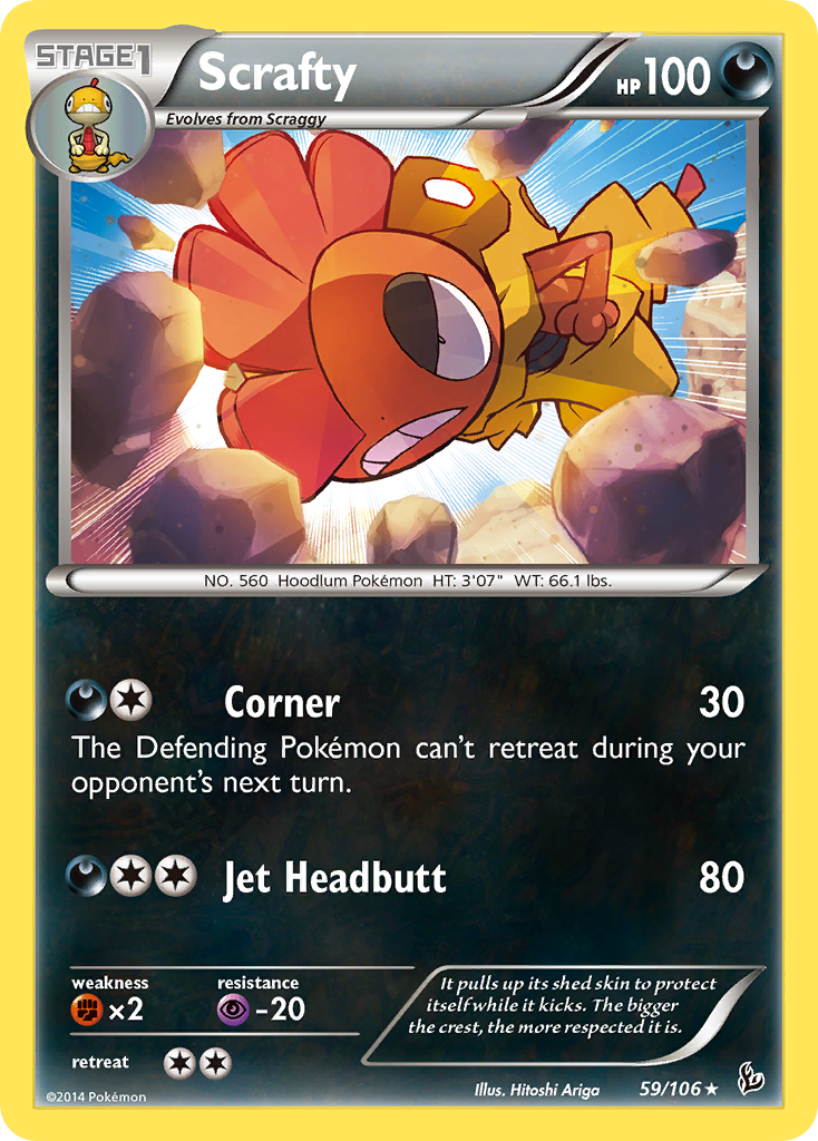 Scrafty (59/106) [XY: Flashfire] | Jomio and Rueliete's Cards and Comics