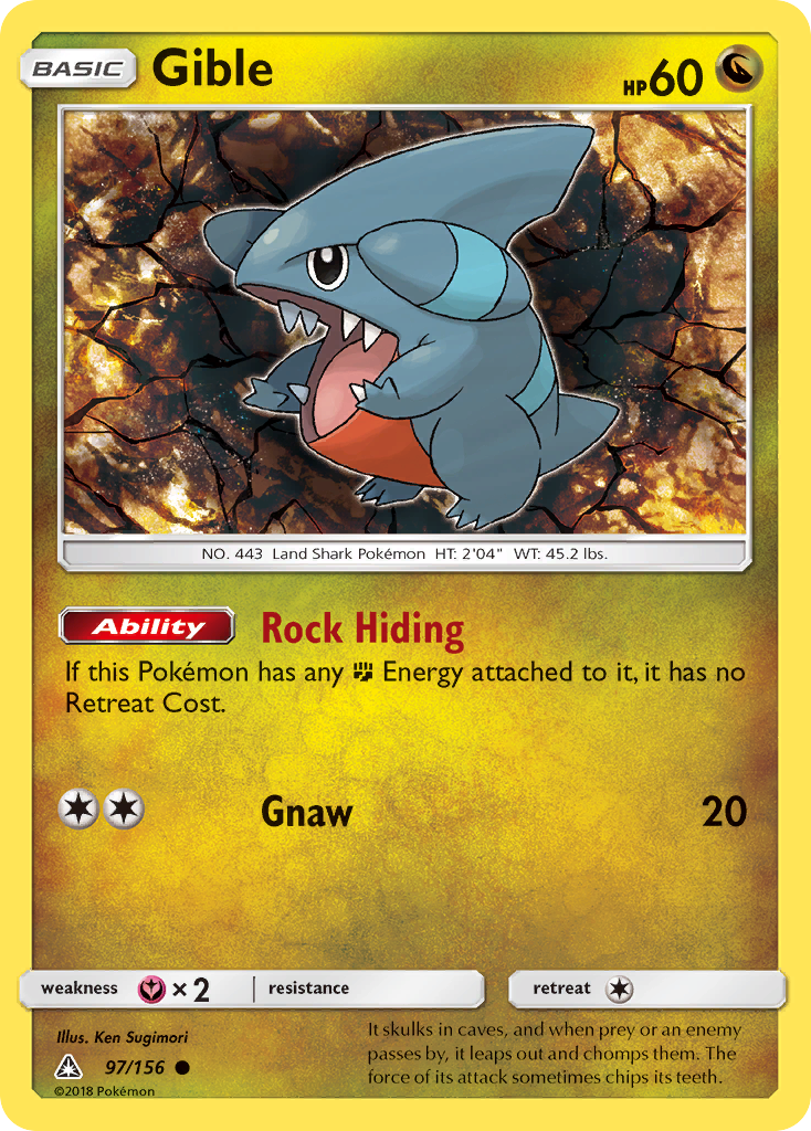Gible (97/156) [Sun & Moon: Ultra Prism] | Jomio and Rueliete's Cards and Comics