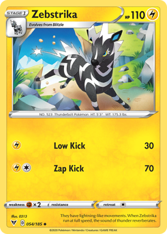 Zebstrika (054/185) [Sword & Shield: Vivid Voltage] | Jomio and Rueliete's Cards and Comics