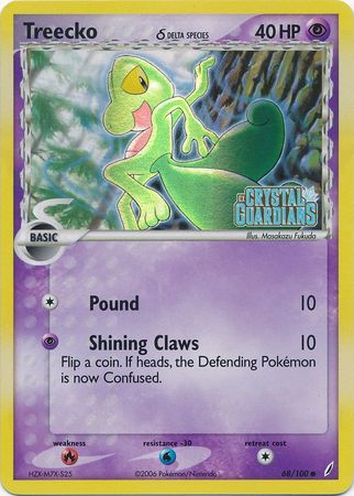 Treecko (68/100) (Delta Species) (Stamped) [EX: Crystal Guardians] | Jomio and Rueliete's Cards and Comics