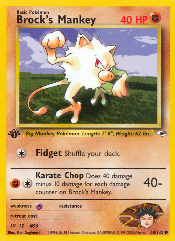 Brock's Mankey (68/132) [Gym Heroes 1st Edition] | Jomio and Rueliete's Cards and Comics