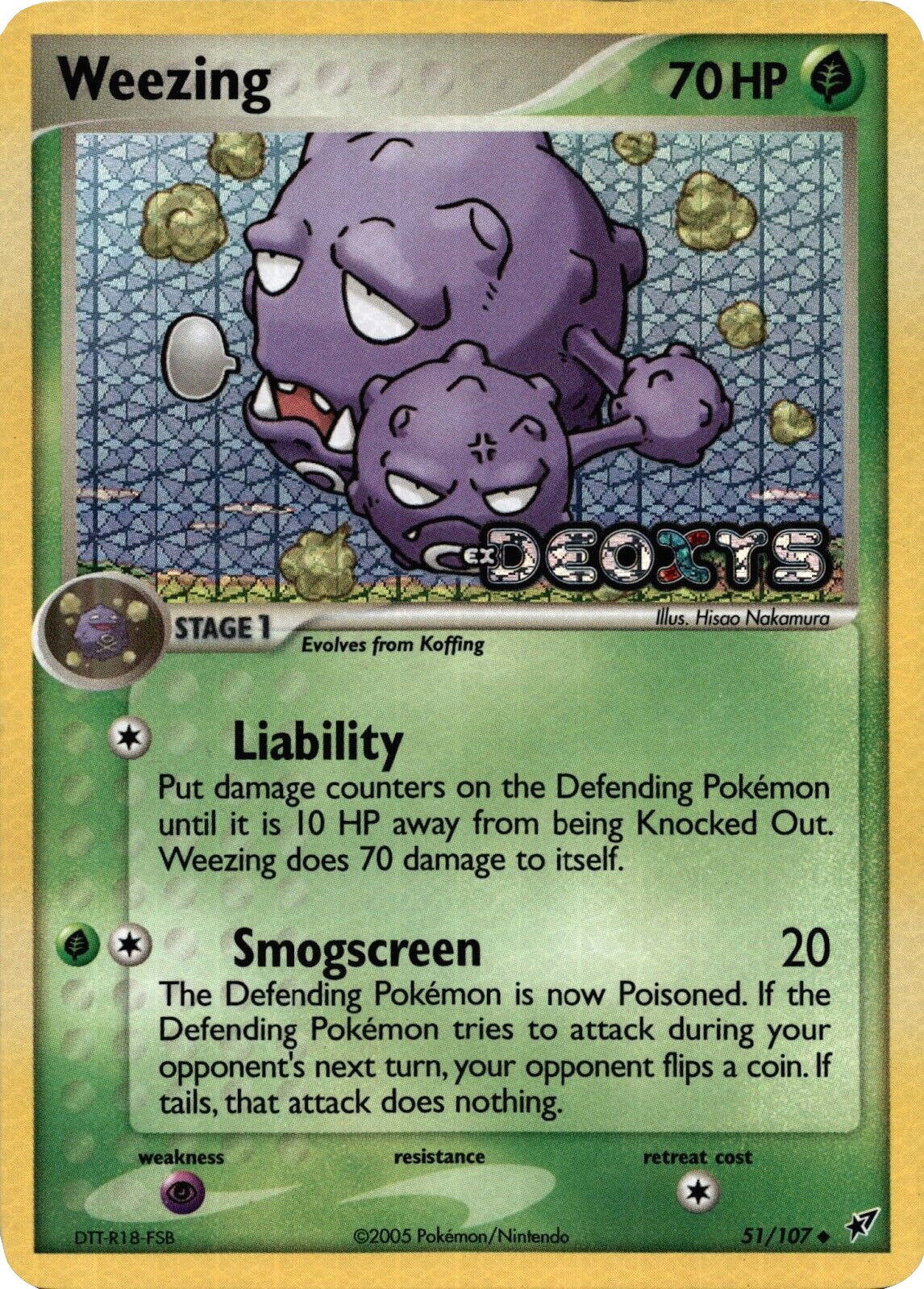 Weezing (51/107) (Stamped) [EX: Deoxys] | Jomio and Rueliete's Cards and Comics
