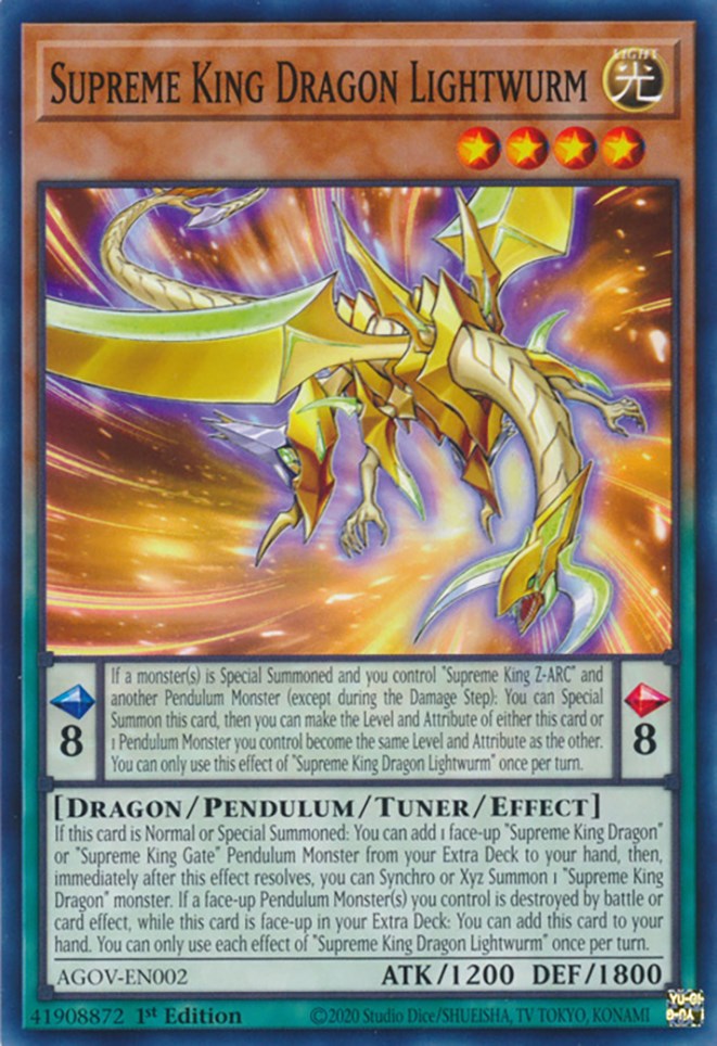 Supreme King Dragon Lightwurm [AGOV-EN002] Common | Jomio and Rueliete's Cards and Comics
