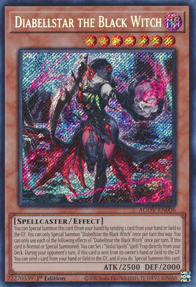 Diabellstar the Black Witch [AGOV-EN006] Secret Rare | Jomio and Rueliete's Cards and Comics