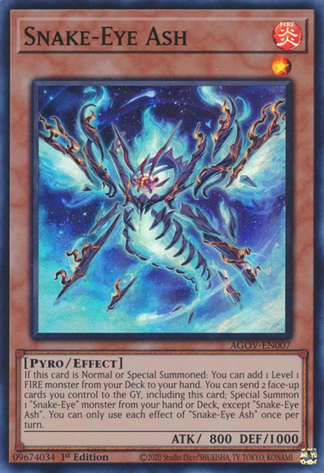 Snake-Eye Ash [AGOV-EN007] Super Rare | Jomio and Rueliete's Cards and Comics
