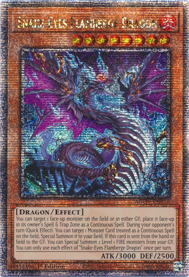 Snake-Eyes Flamberge Dragon (Quarter Century Secret Rare) [AGOV-EN010] Quarter Century Secret Rare | Jomio and Rueliete's Cards and Comics