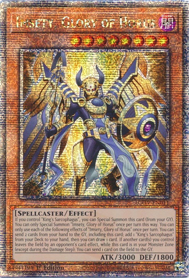 Imsety, Glory of Horus (Quarter Century Secret Rare) [AGOV-EN011] Quarter Century Secret Rare | Jomio and Rueliete's Cards and Comics