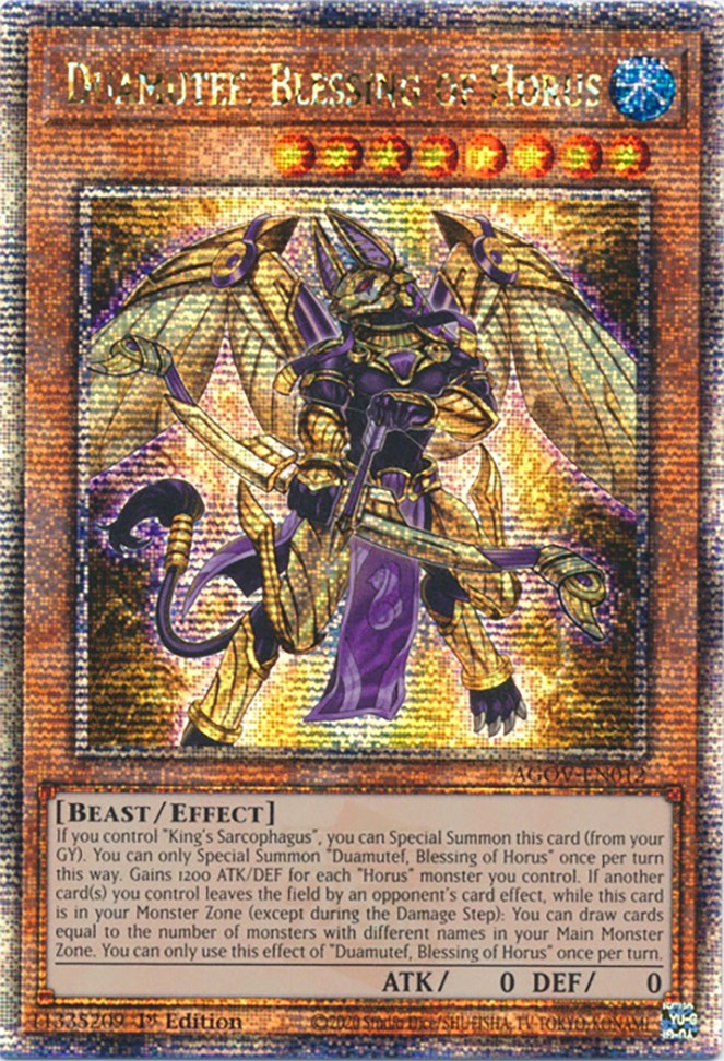 Duamutef, Blessing of Horus (Quarter Century Secret Rare) [AGOV-EN012] Quarter Century Secret Rare | Jomio and Rueliete's Cards and Comics