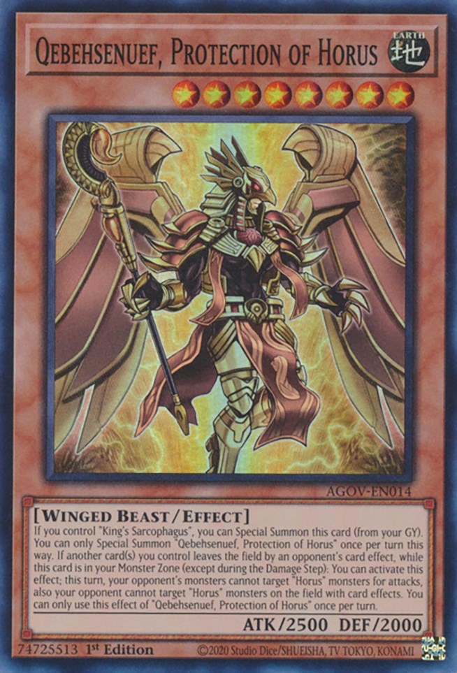 Qebehsenuef, Protection of Horus [AGOV-EN014] Super Rare | Jomio and Rueliete's Cards and Comics
