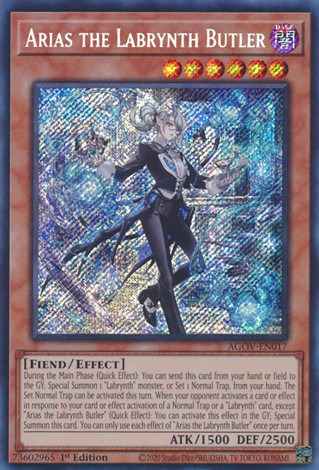 Arias the Labrynth Butler [AGOV-EN017] Secret Rare | Jomio and Rueliete's Cards and Comics