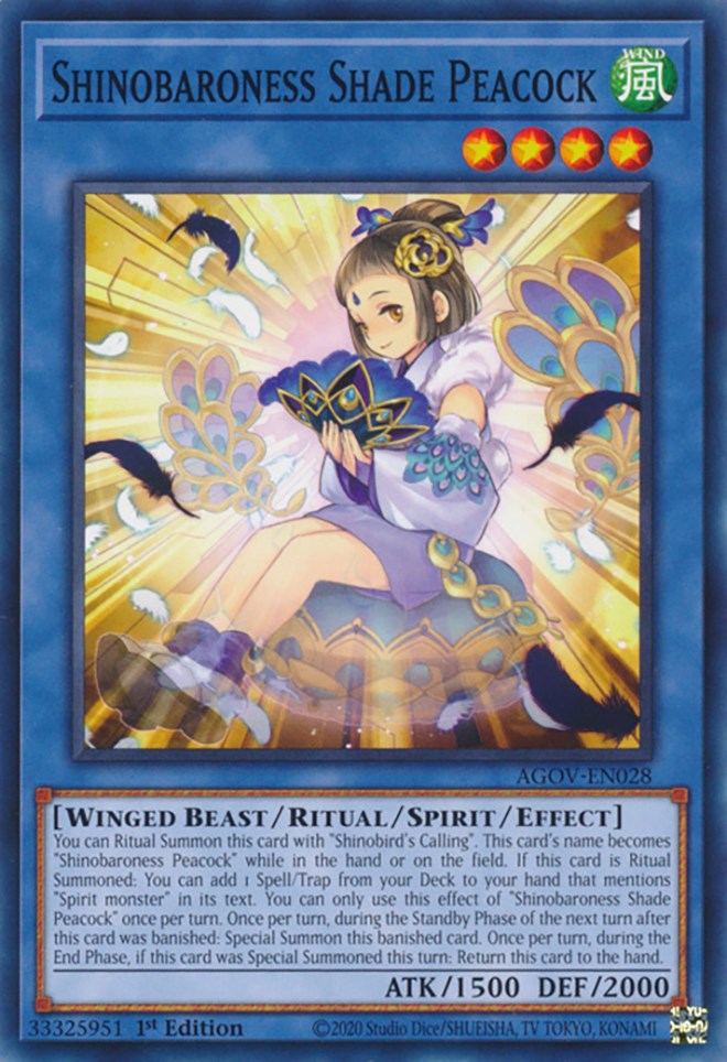 Shinobaroness Shade Peacock [AGOV-EN028] Common | Jomio and Rueliete's Cards and Comics