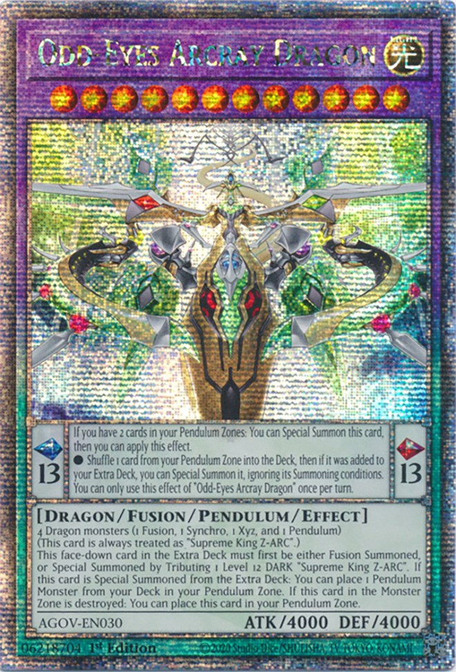 Odd-Eyes Arcray Dragon (Quarter Century Secret Rare) [AGOV-EN030] Quarter Century Secret Rare | Jomio and Rueliete's Cards and Comics