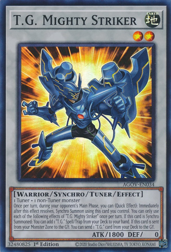 T.G. Mighty Striker [AGOV-EN034] Super Rare | Jomio and Rueliete's Cards and Comics