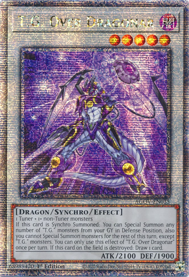 T.G. Over Dragonar (Quarter Century Secret Rare) [AGOV-EN035] Quarter Century Secret Rare | Jomio and Rueliete's Cards and Comics