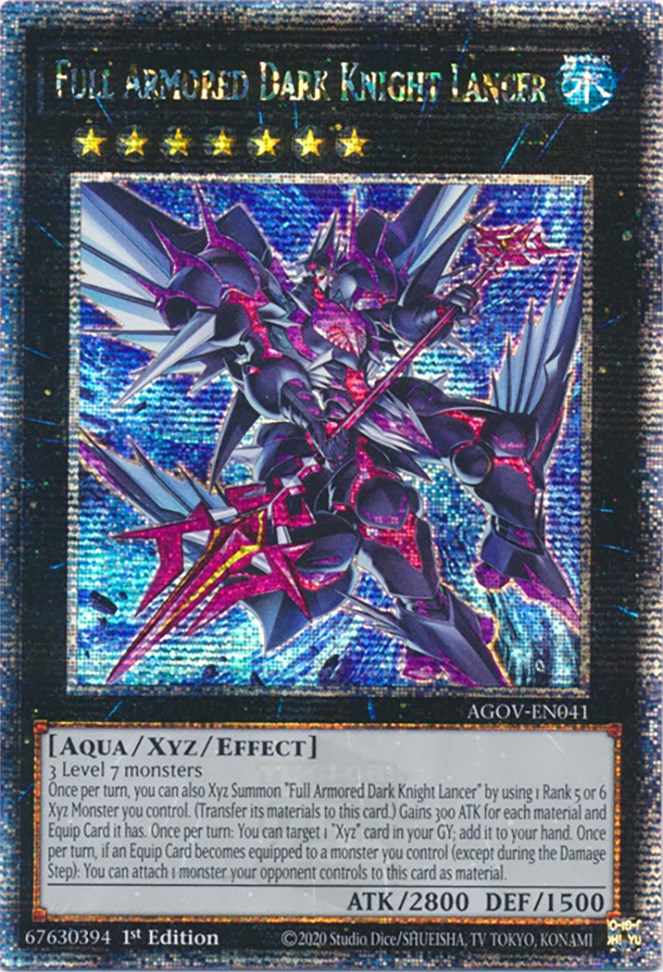 Full Armored Dark Knight Lancer (Quarter Century Secret Rare) [AGOV-EN041] Quarter Century Secret Rare | Jomio and Rueliete's Cards and Comics