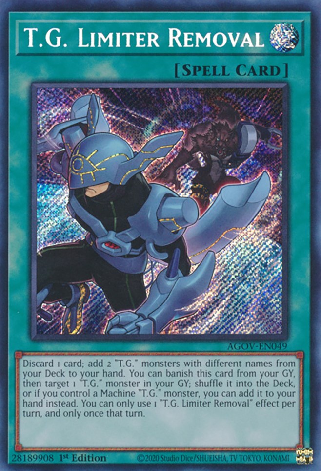 T.G. Limiter Removal [AGOV-EN049] Secret Rare | Jomio and Rueliete's Cards and Comics