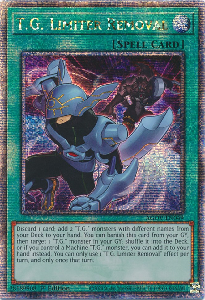 T.G. Limiter Removal (Quarter Century Secret Rare) [AGOV-EN049] Quarter Century Secret Rare | Jomio and Rueliete's Cards and Comics