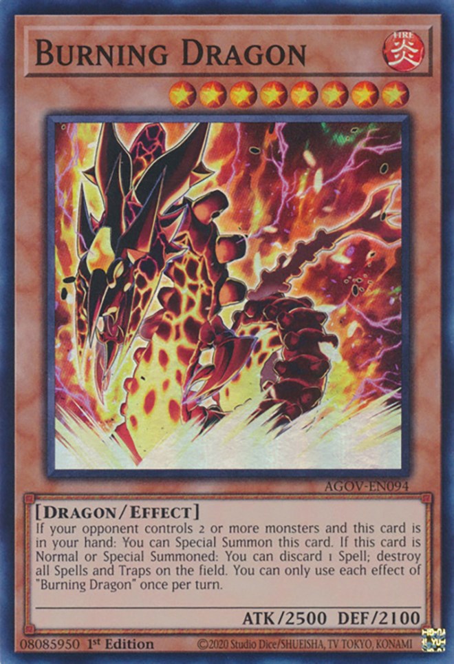 Burning Dragon [AGOV-EN094] Super Rare | Jomio and Rueliete's Cards and Comics