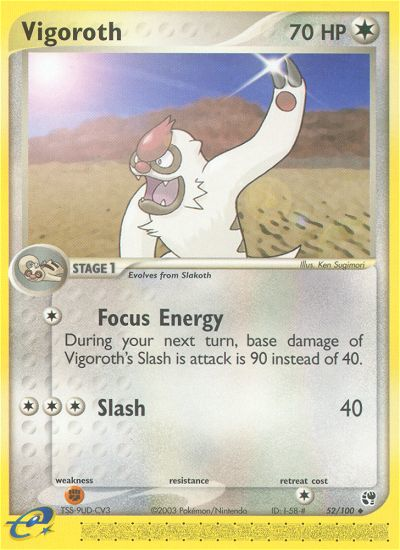 Vigoroth (52/100) [EX: Sandstorm] | Jomio and Rueliete's Cards and Comics