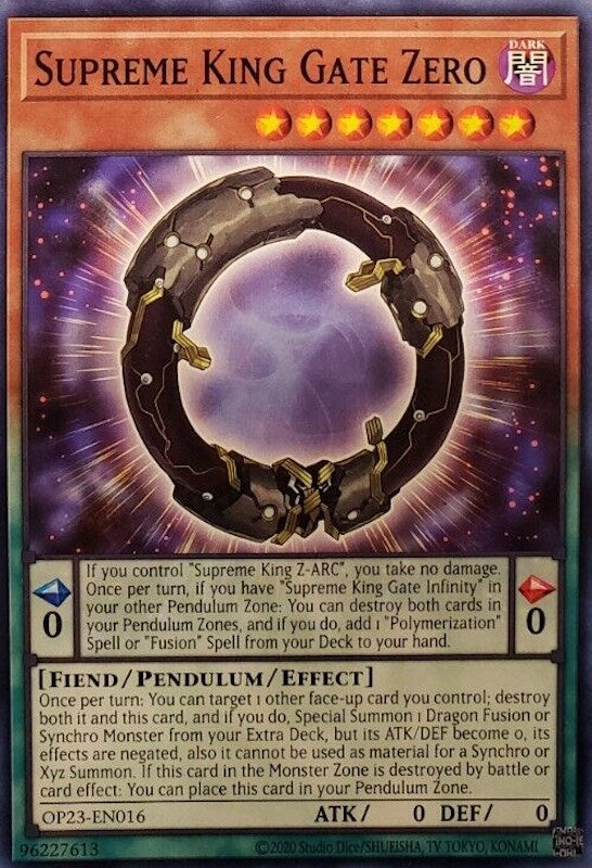 Supreme King Gate Zero [OP23-EN016] Common | Jomio and Rueliete's Cards and Comics