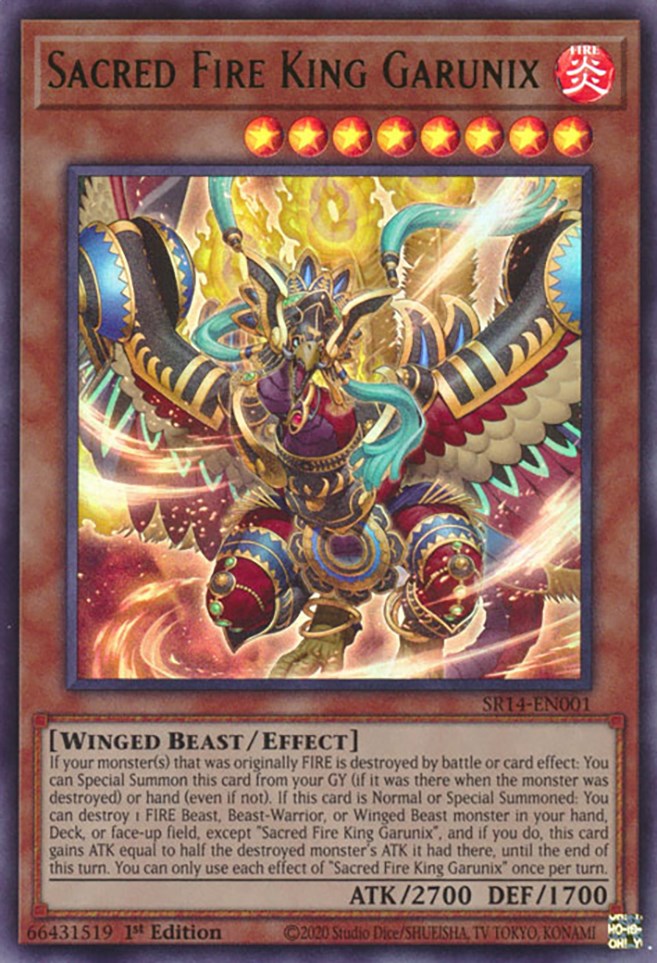 Sacred Fire King Garunix [SR14-EN001] Ultra Rare | Jomio and Rueliete's Cards and Comics