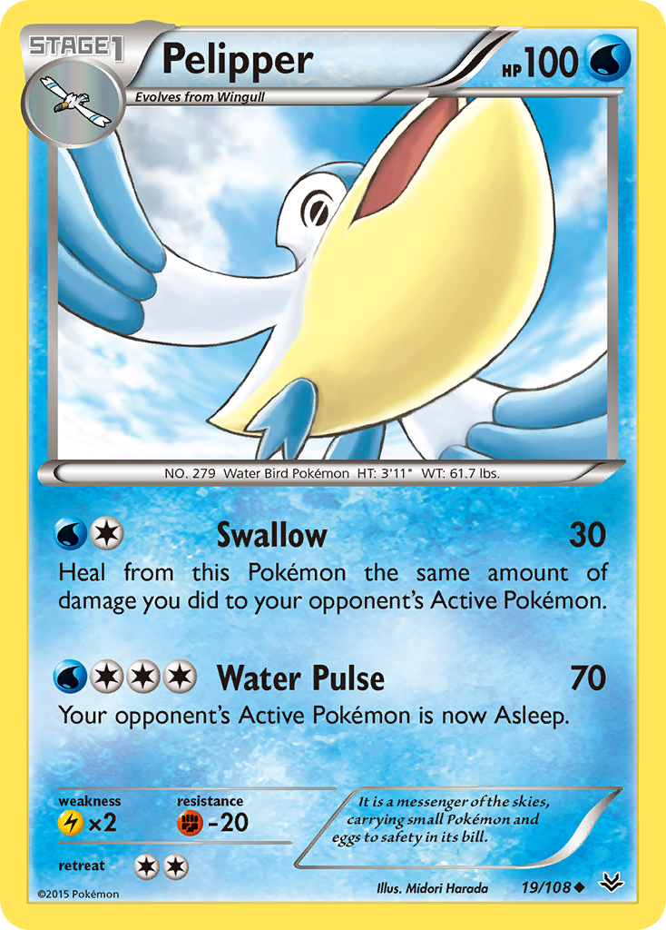 Pelipper (19/108) [XY: Roaring Skies] | Jomio and Rueliete's Cards and Comics