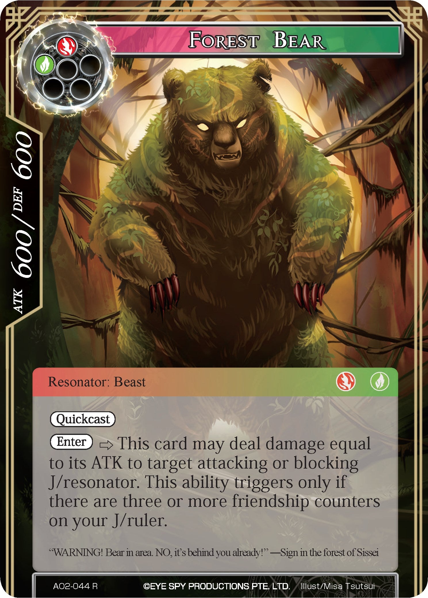Forest Bear (AO2-044) [Alice Origin II] | Jomio and Rueliete's Cards and Comics