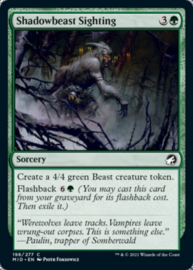 Shadowbeast Sighting [Innistrad: Midnight Hunt] | Jomio and Rueliete's Cards and Comics