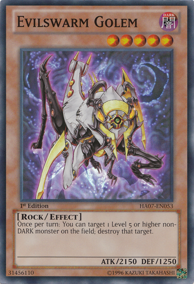 Evilswarm Golem [HA07-EN053] Super Rare | Jomio and Rueliete's Cards and Comics