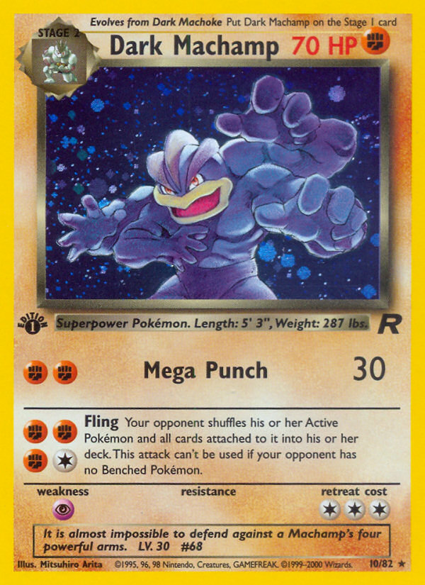 Dark Machamp (10/82) [Team Rocket 1st Edition] | Jomio and Rueliete's Cards and Comics